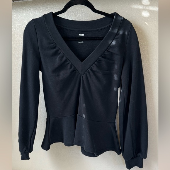 Maeve by Anthropologie black pullover peplum blouse - Picture 3 of 8
